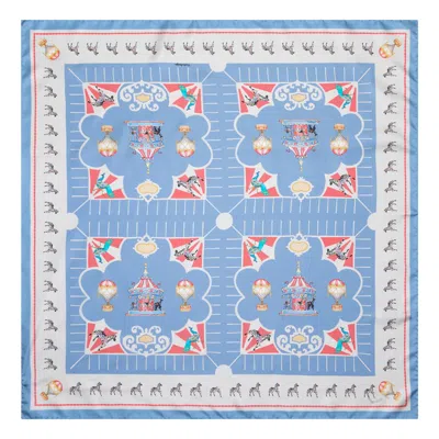 Tudadesign Women's Silk Scarf 90cm Vintage Carrousel