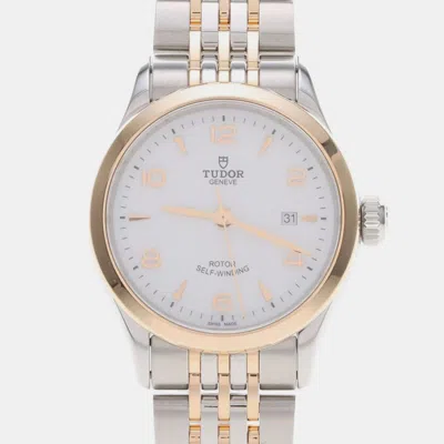 Pre-owned Tudor 1926 91351 Automatic Rose Gold Stainless Steel Women's Wristwatch 28 Mm In White