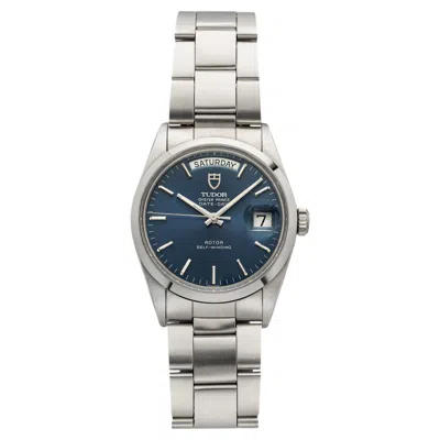 Pre-owned Tudor 1982  Prince Date-day 94500 Stainless Steel Blue Sunburst Dial Auto 36mm