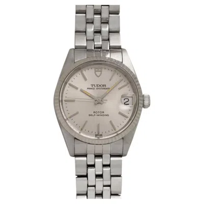 Pre-owned Tudor 1991  (rolex) Prince Oysterdate Mens Midsize Watch - Ss & White 18k Gold