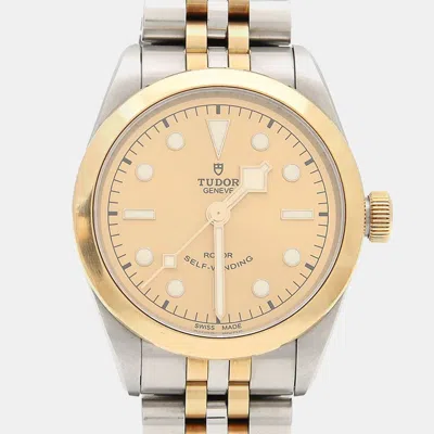 Pre-owned Tudor Black Bay 79503 Automatic Gold Stainless Steel Men's Wristwatch 36 Mm