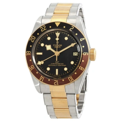 Tudor Black Bay Gmt Automatic Chronometer Black Dial Men's Watch M79833mn-0001 In Two Tone  / Black / Gold Tone