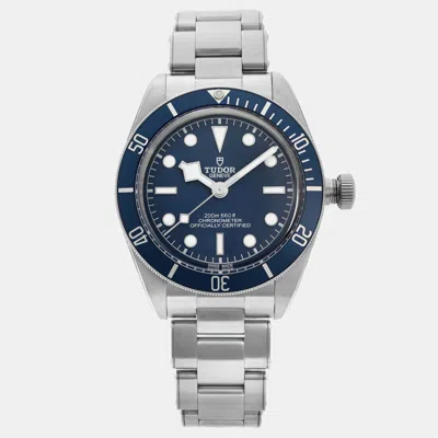 Pre-owned Tudor Blue Stainless Steel Black Bay M79030b-0001 Automatic Men's Wristwatch 39 Mm