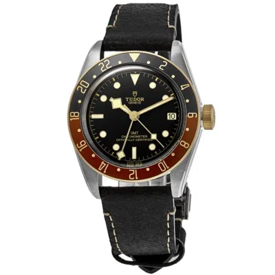 Tudor Black Bay Gmt S & G Automatic Black Dial Leather Strap Men's Watch M79833mn-0003