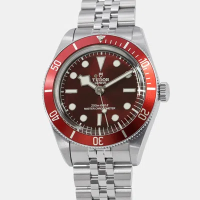Pre-owned Tudor Black Bay M7939a1a0ru-0001 Automatic Burgundy Stainless Steel Men's Wristwatch 39 Mm