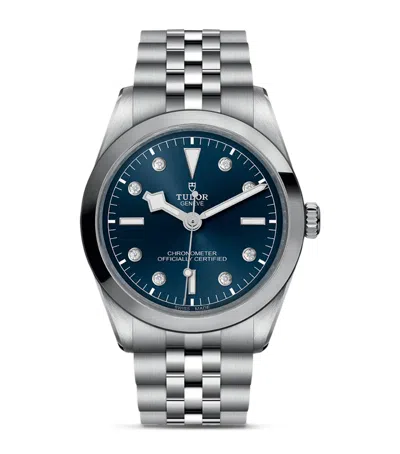 Tudor Stainless Steel And Diamond Black Bay Automatic Watch In Gray