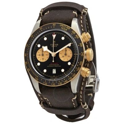 Tudor Black Bay S&g Chronograph Black Dial Men's Watch M79363n-0002 In Black / Brown / Gold / Gold Tone / Yellow