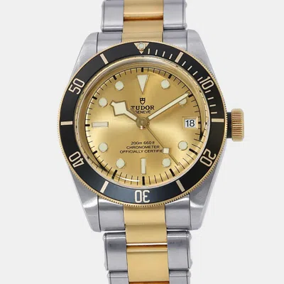 Pre-owned Tudor Black Bay S & G Gold 18k Yellow Gold Stainless Steel Automatic Men Wristwatch 41mm