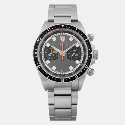 Pre-owned Tudor Black Stainess Steel Heritage 70330n Automatic 42mm Automatic Men's Wristwatch 42 Mm In Grey