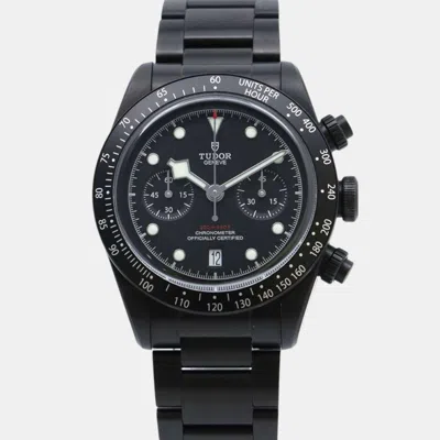 Pre-owned Tudor Black Stainless Steel Black Bay 79360dk Automatic Men's Wristwatch 41 Mm
