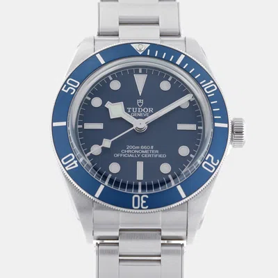 Pre-owned Tudor Blue Stainless Steel Black Bay 79030b-0001 Automatic Men's Wristwatch 39 Mm
