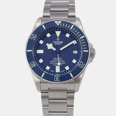 Pre-owned Tudor Blue Titanium Pelagos Automatic Men's Wristwatch 42 Mm