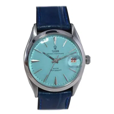 Pre-owned Tudor By Rolex In Stainless Steel With Custom Blue Dial From 1970's
