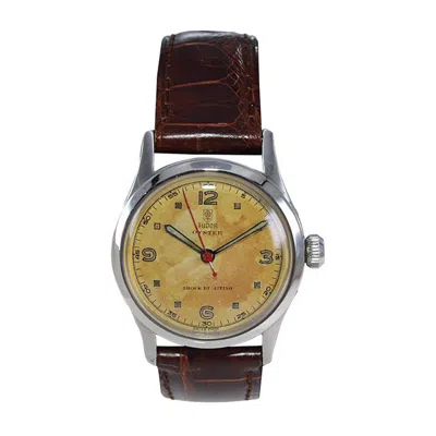 Pre-owned Tudor By Rolex Stainless Steel Oyster With Original Patinated Dial, Circa 1960's In Multi