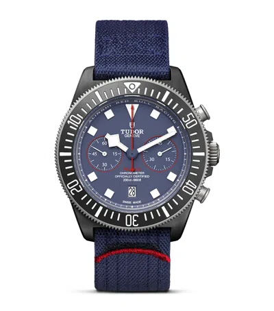 Tudor Carbon Composite Pelagos Fxd Chronograph Watch In Blue