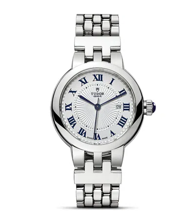 Tudor Clair De Rose Stainless Steel Watch 30mm In White