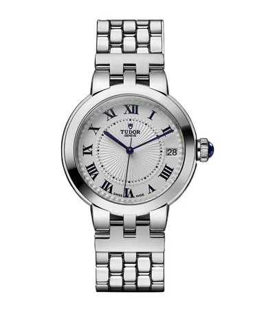 Tudor Clair De Rose Stainless Steel Watch In Silver