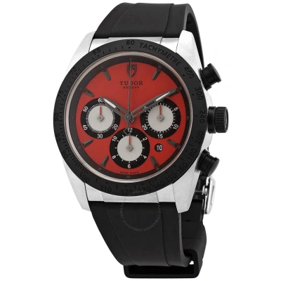 Tudor Fastrider Chronograph Automatic Red Dial Men's Watch 42010n-0009 In Black