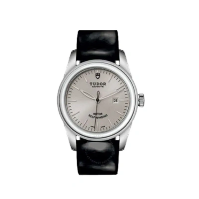 Tudor Glamour Automatic Silver Dial Ladies Watch 53000-0031 In Black