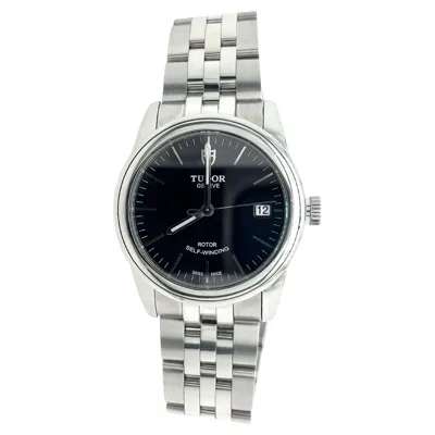 Pre-owned Tudor Glamour Date 55000 Black Dial Mens Watch W/ Box & Card