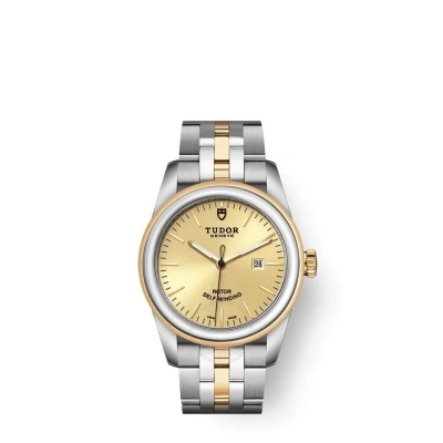 Tudor Glamour Date Automatic Champagne Dial Ladies Watch 53003-0005 In Gold