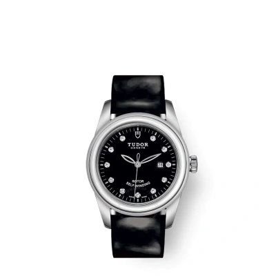 Tudor Glamour Date Automatic Diamond Black Dial Ladies Watch 53000-0045