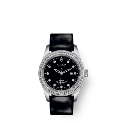 Tudor Glamour Date Automatic Diamond Black Dial Ladies Watch 53020-0048