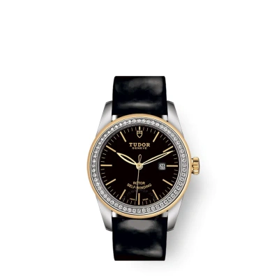 Tudor Glamour Date Automatic Diamond Black Dial Ladies Watch 53023-0040