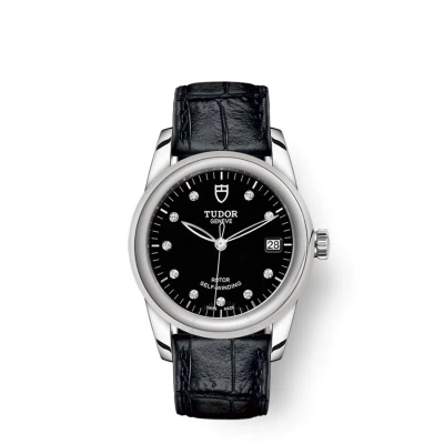 Tudor Glamour Date Automatic Diamond Black Dial Watch 55000-0013
