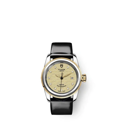 Tudor Glamour Date Automatic Diamond Ladies Watch 51003-0021 In Black