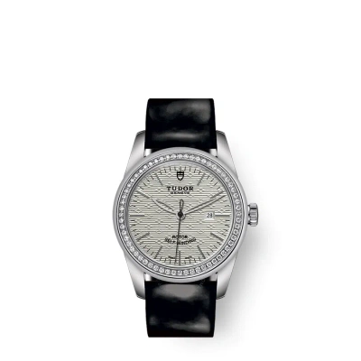 Tudor Glamour Date Automatic Diamond Ladies Watch 53020-0054 In Black