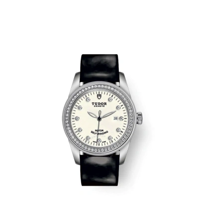 Tudor Glamour Date Automatic Diamond Ladies Watch 53020-0086 In Black
