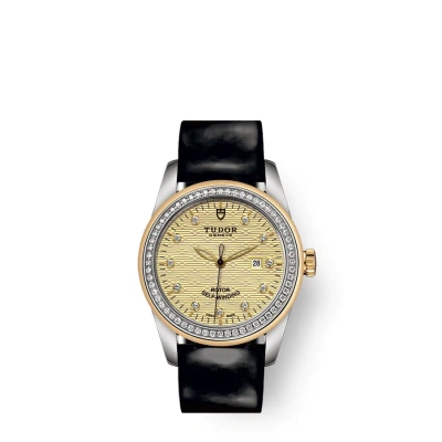 Tudor Glamour Date Automatic Diamond Ladies Watch 53023-0047 In Black