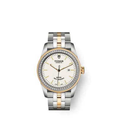 Tudor Glamour Date Automatic Diamond Ladies Watch 53023-0065 In Gold