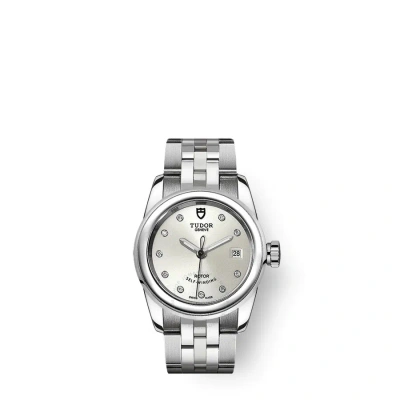 Tudor Glamour Date Automatic Diamond Silver Dial Ladies Watch 51000-0002 In Metallic