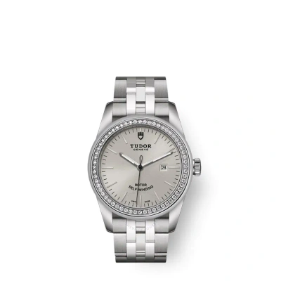 Tudor Glamour Date Automatic Diamond Silver Dial Ladies Watch 53020-0004 In Metallic