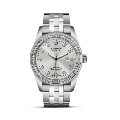 Tudor Glamour Date Automatic Diamond Silver Dial Ladies Watch M53020-0003 In Metallic