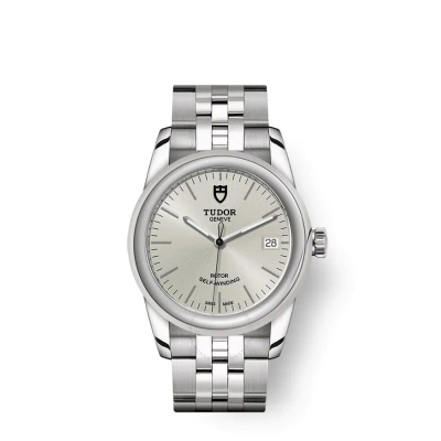 Tudor Glamour Date Automatic Silver Dial Watch 55000-0005 In White