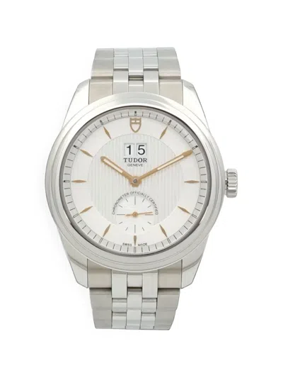 Pre-owned Tudor Glamour Double Date 42mm Watch In White