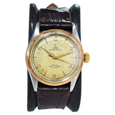 Pre-owned Tudor Oyster Prince Two Tone Steel With Gold Bezel With Original Dial 1950's In Multi