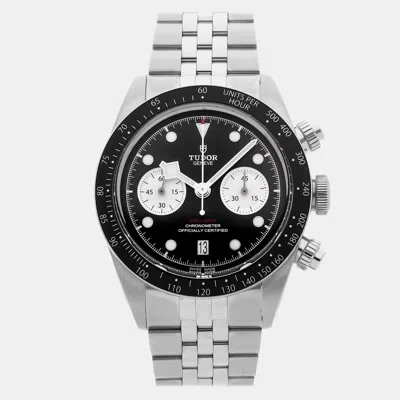 Pre-owned Tudor Black Bay Chrono 79360n Automatic Black Stainless Steel Men's Wristwatch 41 Mm