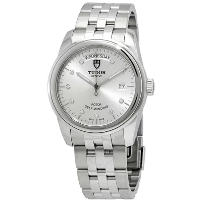 Tudor Glamour Day-date Automatic Diamond Silver Dial Men's Watch M56000-0006 In Metallic