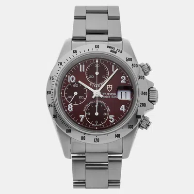 Pre-owned Tudor Prince Chronograph Men's Watch 40 Mm In Red