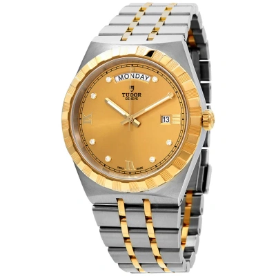 Tudor Royal Automatic Diamond Champagne Dial Men's Watch M28603-0006 In Champagne / Gold / Yellow