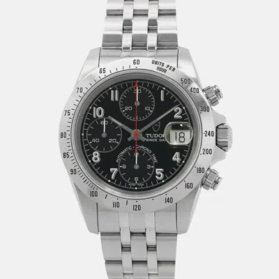 Pre-owned Tudor Prince Date 79280 Automatic Black Stainless Steel Men's Wristwatch 40 Mm