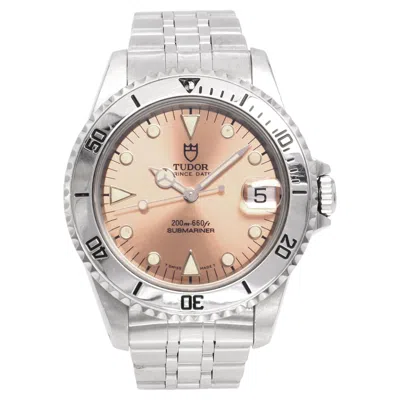 Pre-owned Tudor Prince Date Submariner Salmon Dial Diver Watch Ref. 75190 In Pink
