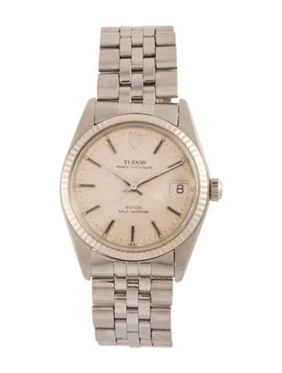 Pre-owned Tudor Prince Oysterdate Watch, 34mm In Multicolor