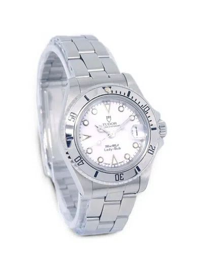 Pre-owned Tudor Princess Oyster Date Lady-sub 26mm Watch In White