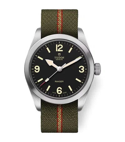 Tudor Ranger Stainless Steel Watch In Green