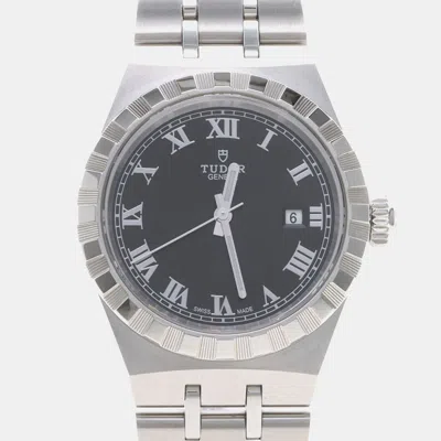 Pre-owned Tudor Royal 28300 Automatic Stainless Steel Womens Wristwatch 28 Mm In Black